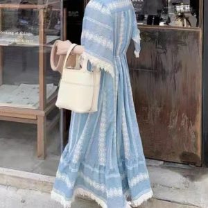 2023 Summer Casual Boho Midi Dress - Elegant Beach & Office Lady Short Sleeve One Piece