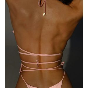 2023 Y2K Aesthetic Micro Bikinis Set - Sexy Solid Thong Brazilian Swimwear for Beachwear