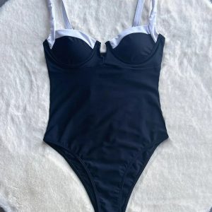 2023 Y2K Aesthetic Sexy One Piece Swimsuit - Patchwork Thong Brazilian Monokini Beachwear