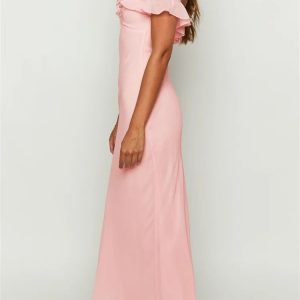 2024 Elegant Women’s Summer Evening Backless Off-Shoulder Ruffle Party Dress