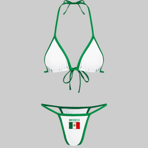 2024 New Jersey Mexico Color Block Bikini - Y2K Aesthetic Swimwear for Trendy Beach Vibes