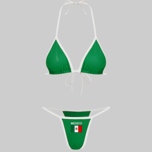 2024 New Jersey Mexico Color Block Bikini - Y2K Aesthetic Swimwear for Trendy Beach Vibes