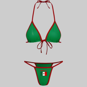 2024 New Jersey Mexico Color Block Bikini - Y2K Aesthetic Swimwear for Trendy Beach Vibes