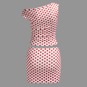 2024 New Jersey Y2K Polka Dots Two-Piece Set: Cute Top & Skirt for Aesthetic Outfits