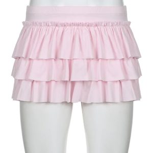 2024 New Pink Casual Sweet Bow A-Line Mini Skirt - Y2K Fashion Slim Low-Waisted Chic