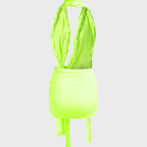 2024 New Y2K Aesthetic Asymmetrical Cropped Mini Dress for Trendy Outfits