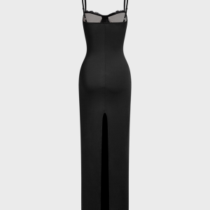 2024 New Y2K Aesthetic Spaghetti Strap Sleeveless Maxi Dress for Effortless Style