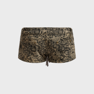 2024 New Y2K Animal Print Cotton Shorts for Trendy Coquette and Grunge Aesthetic Outfits