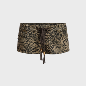 2024 New Y2K Animal Print Cotton Shorts for Trendy Coquette and Grunge Aesthetic Outfits