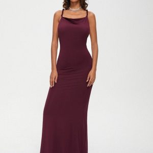 2024 New Y2K Backless Spaghetti Strap Sleeveless Maxi Dress for Effortless Coquette Style