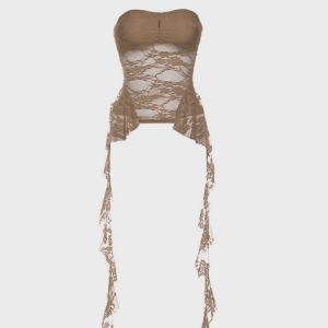 2024 New Y2K Lace Strapless Tube Tops for Coquette and Grunge Aesthetic Outfits