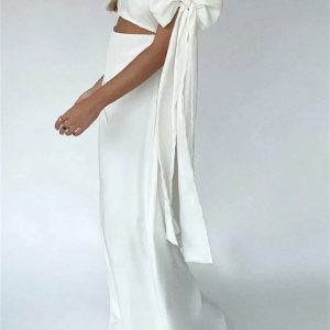 2024 Strapless Off Shoulder Y2K Aesthetic Cut Out Slim Fit Summer Dress