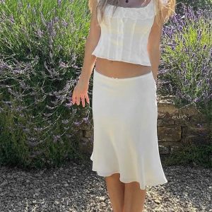 2024 Vintage Lace V Neck Spaghetti Strap Crop Top - Elegant Backless Slim Vest for Summer