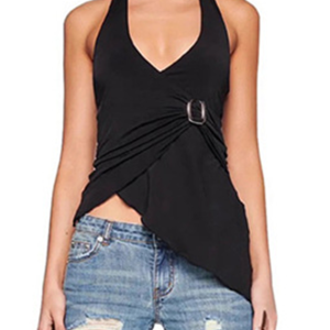 2024 Y2K Aesthetic Backless Halter Tank Top - Trendy Plain Cute Top for Stylish Outfits