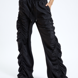 2024 Y2K Aesthetic Black Wrinkled Bottom Cargo Pants for Trendy Street Style