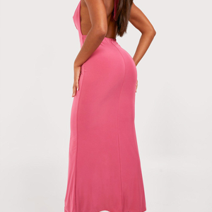 2024 Y2K Aesthetic Halter Sleeveless Maxi Dress - Chic and Comfy for Every Occasion