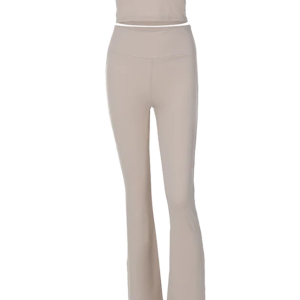 2024 Y2K Aesthetic Matching Set: Half Turtleneck Sleeveless Top & Flare Pants for Party Wear