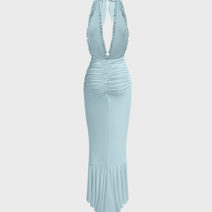 2024 Y2K Aesthetic Spaghetti Strap Sleeveless Maxi Dress for Effortless Style