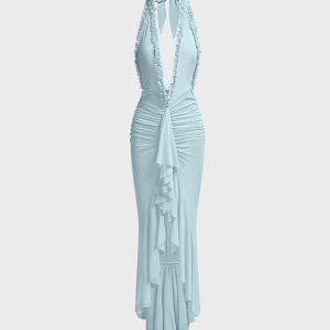 2024 Y2K Aesthetic Spaghetti Strap Sleeveless Maxi Dress for Effortless Style