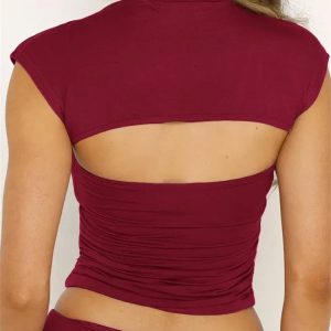 2024 Y2K Aesthetic Strapless Off Shoulder Tube Top - Solid Color Slim Fit Cropped Vest