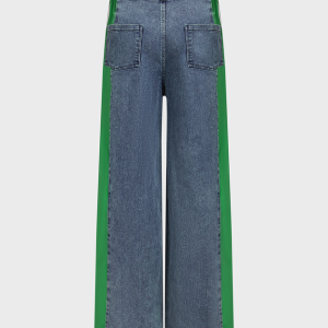 2024 Y2K Color Block Denim Straight Leg Jeans for Trendy Aesthetic Outfits