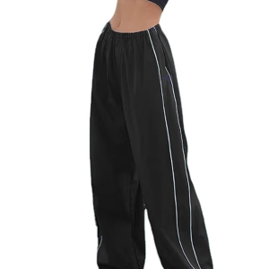 2024 Y2K Color Block Twill Straight Pants - Trendy Sweatpants & Joggers for Aesthetic Style