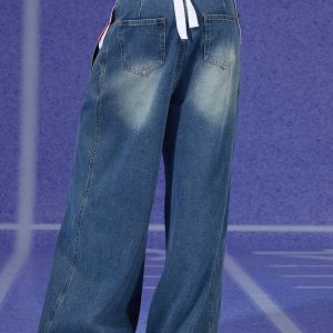 2024 Y2K Fashion Denim Straight Leg Jeans - Classic Style for Trendy Outfits