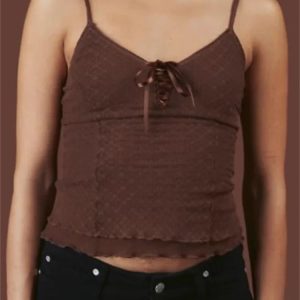 2024 Y2K Fashion Retro Front Tie-Up V-Neck Backless Crop Top - Double Layer Sleeveless Vest