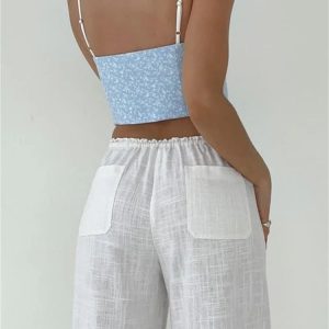 2024 Y2K Floral Lace Patchwork Backless Crop Top - Trendy Summer Mini Vest for Streetwear