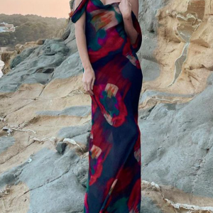 2024 Y2K Floral Spaghetti Strap Maxi Dress - Trendy Sleeveless Aesthetic Outfit