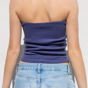 2024 Y2K Off Shoulder Strapless Slim Fit Bustier Crop Top - Trendy Streetwear Tank Vest