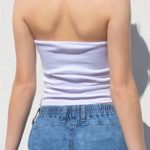 2024 Y2K Off Shoulder Strapless Slim Fit Bustier Crop Top - Trendy Streetwear Tank Vest