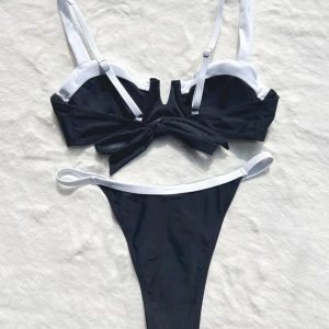 2024 Y2K Patchwork Thong Bikinis Set - Sexy Women’s Swimwear for Beachwear & Pool Days