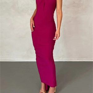 2024 Y2K Sexy Backless Ruched Off-Shoulder Bodycon Dress for Party & Club