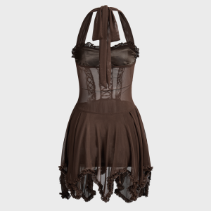 2024 Y2K Spaghetti Strap Sleeveless Mini Dress - Chic and Trendy for Aesthetic Outfits