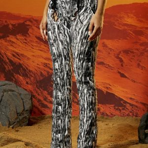 2024 Y2K Tie-Dye Bell-Bottom Trousers for Trendy Aesthetic Outfits