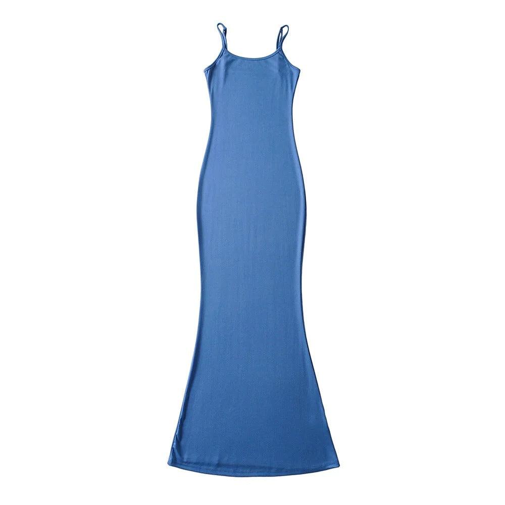 5-Color Fishtail Slip Dress - Y2K Aesthetic Chic for Effortless Style