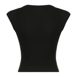 Aira V-Neck Basic Top - Y2K Fashion Essential for Coquette and Grunge Aesthetics