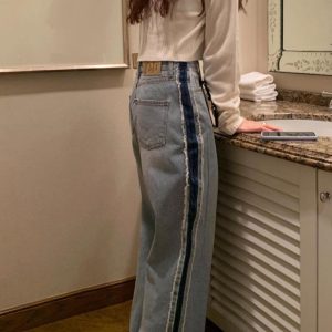 Ashton Vintage Wide Leg Jeans - Y2K Aesthetic Denim for Effortless Grunge Style