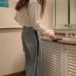 Ashton Vintage Wide Leg Jeans - Y2K Aesthetic Denim for Effortless Grunge Style