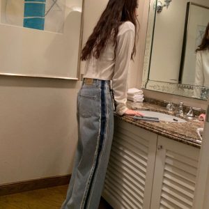 Ashton Vintage Wide Leg Jeans - Y2K Aesthetic Denim for Effortless Grunge Style