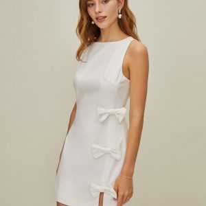 Asymmetrical Bow Dress in Y2K Style - Cute Coquette Aesthetic for Trendy Outfits