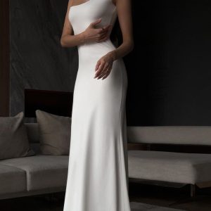 Asymmetrical Neck Snug Long Dress in Y2K Style for Coquette and Grunge Aesthetic Looks