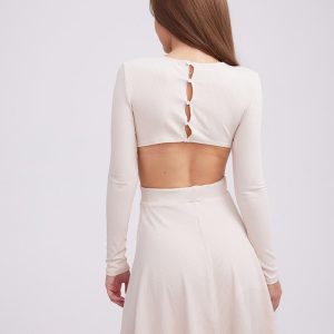 Backless Pullover Dress with Waist Detail - Y2K Aesthetic Fashion Essential