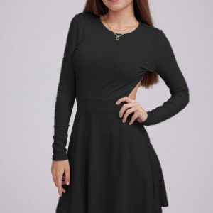 Backless Pullover Dress with Waist Detail - Y2K Aesthetic Fashion Essential