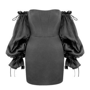 Bell Sleeve Off-the-Shoulder Mini Dress in Y2K Style for Coquette Aesthetic Looks