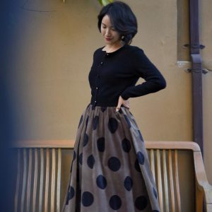 Birch Brown Polka Dot Velvet Cargo Skirt - Y2K Aesthetic Coquette Style Fashion