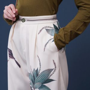 Bird-and-Flower Print Cargo Pants with Playful Birds in a Cozy Tree Aesthetic