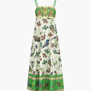 Birdie Print Pocket Cami Dress - Y2K Aesthetic Long Dress for Cute Summer Outfits