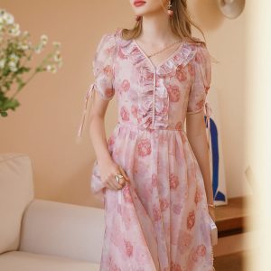 Blurred Roses Ball Dress: Elegant Y2K Aesthetic for Enchanting Evening Events